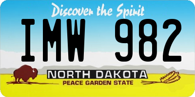 ND license plate IMW982