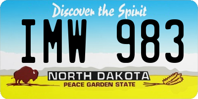 ND license plate IMW983