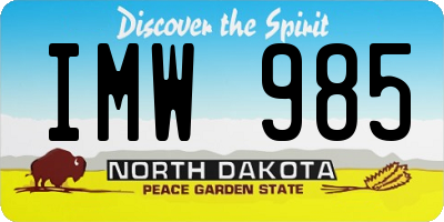 ND license plate IMW985