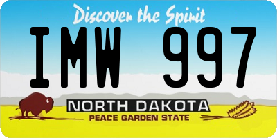ND license plate IMW997