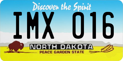 ND license plate IMX016