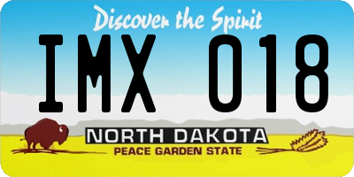 ND license plate IMX018
