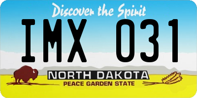 ND license plate IMX031