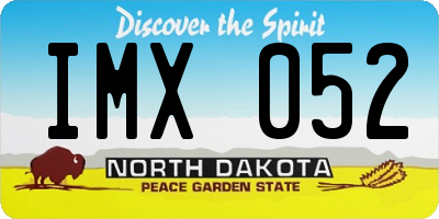 ND license plate IMX052