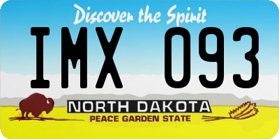 ND license plate IMX093