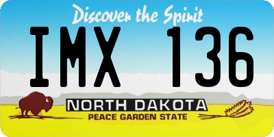 ND license plate IMX136