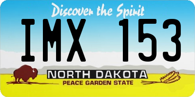ND license plate IMX153