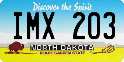 ND license plate IMX203