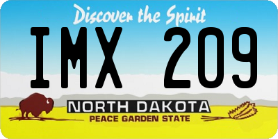 ND license plate IMX209