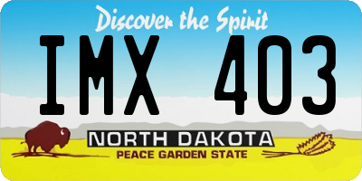 ND license plate IMX403