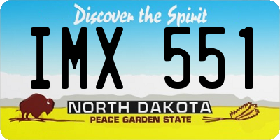 ND license plate IMX551