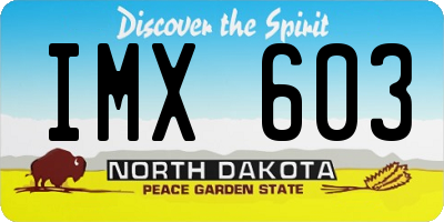 ND license plate IMX603