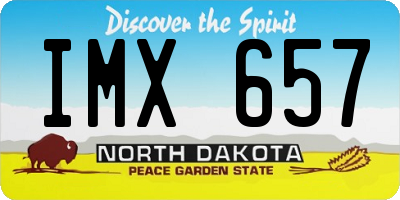 ND license plate IMX657