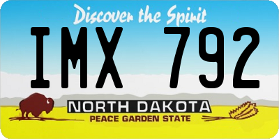 ND license plate IMX792