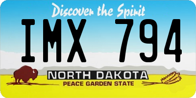 ND license plate IMX794