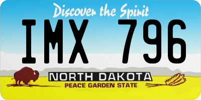 ND license plate IMX796
