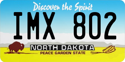 ND license plate IMX802