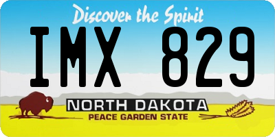 ND license plate IMX829