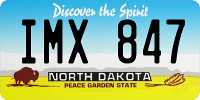 ND license plate IMX847