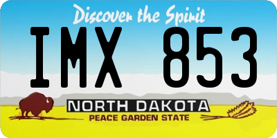 ND license plate IMX853