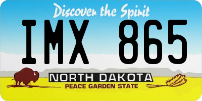 ND license plate IMX865