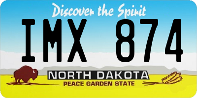 ND license plate IMX874