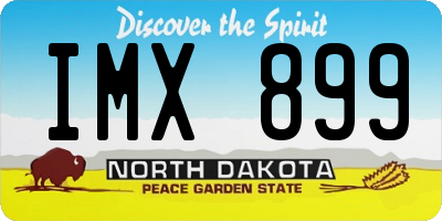 ND license plate IMX899