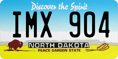 ND license plate IMX904