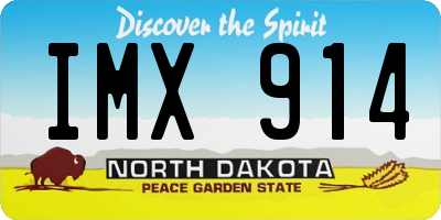 ND license plate IMX914