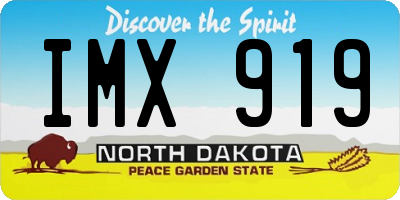 ND license plate IMX919