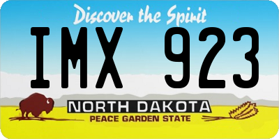 ND license plate IMX923