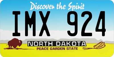 ND license plate IMX924