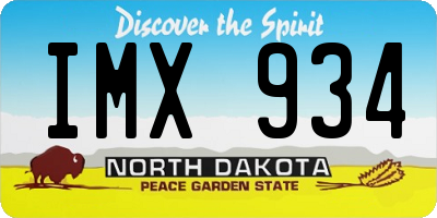 ND license plate IMX934