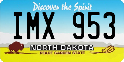 ND license plate IMX953