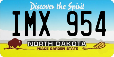 ND license plate IMX954