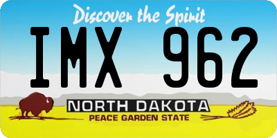 ND license plate IMX962