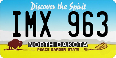 ND license plate IMX963