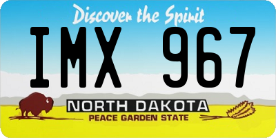 ND license plate IMX967