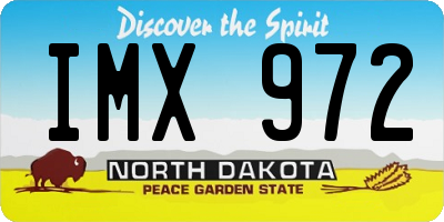 ND license plate IMX972