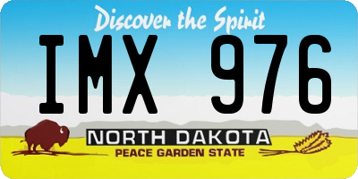 ND license plate IMX976