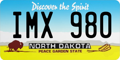 ND license plate IMX980