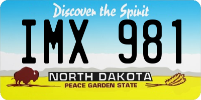 ND license plate IMX981