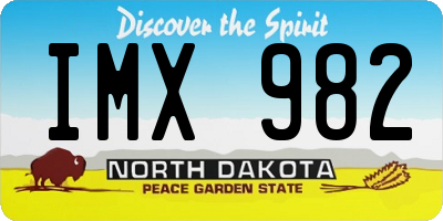 ND license plate IMX982