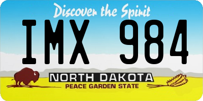 ND license plate IMX984