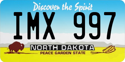 ND license plate IMX997