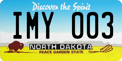 ND license plate IMY003