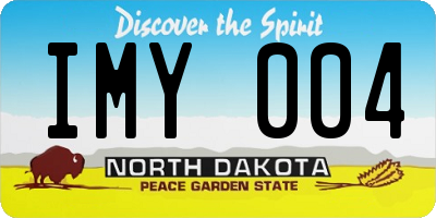 ND license plate IMY004