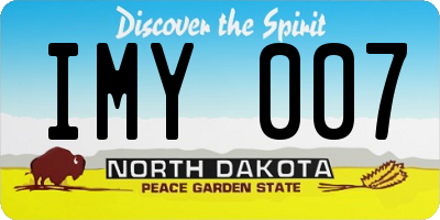 ND license plate IMY007