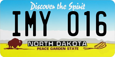 ND license plate IMY016