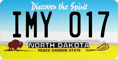 ND license plate IMY017